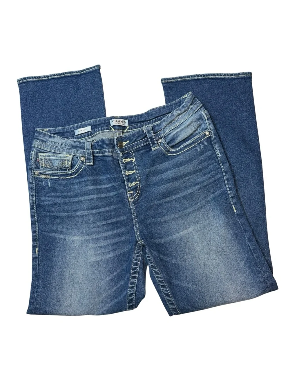 Vigoss Women's Boot Cut Jeans in Medium Blue Wash